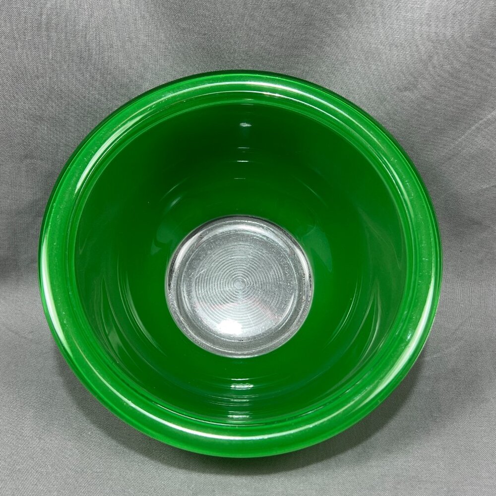 Vtg Pyrex 322 1 L Corning NY Glass Green Clear Bottom Mixing Nesting Bowl 80s - Picture 10 of 16